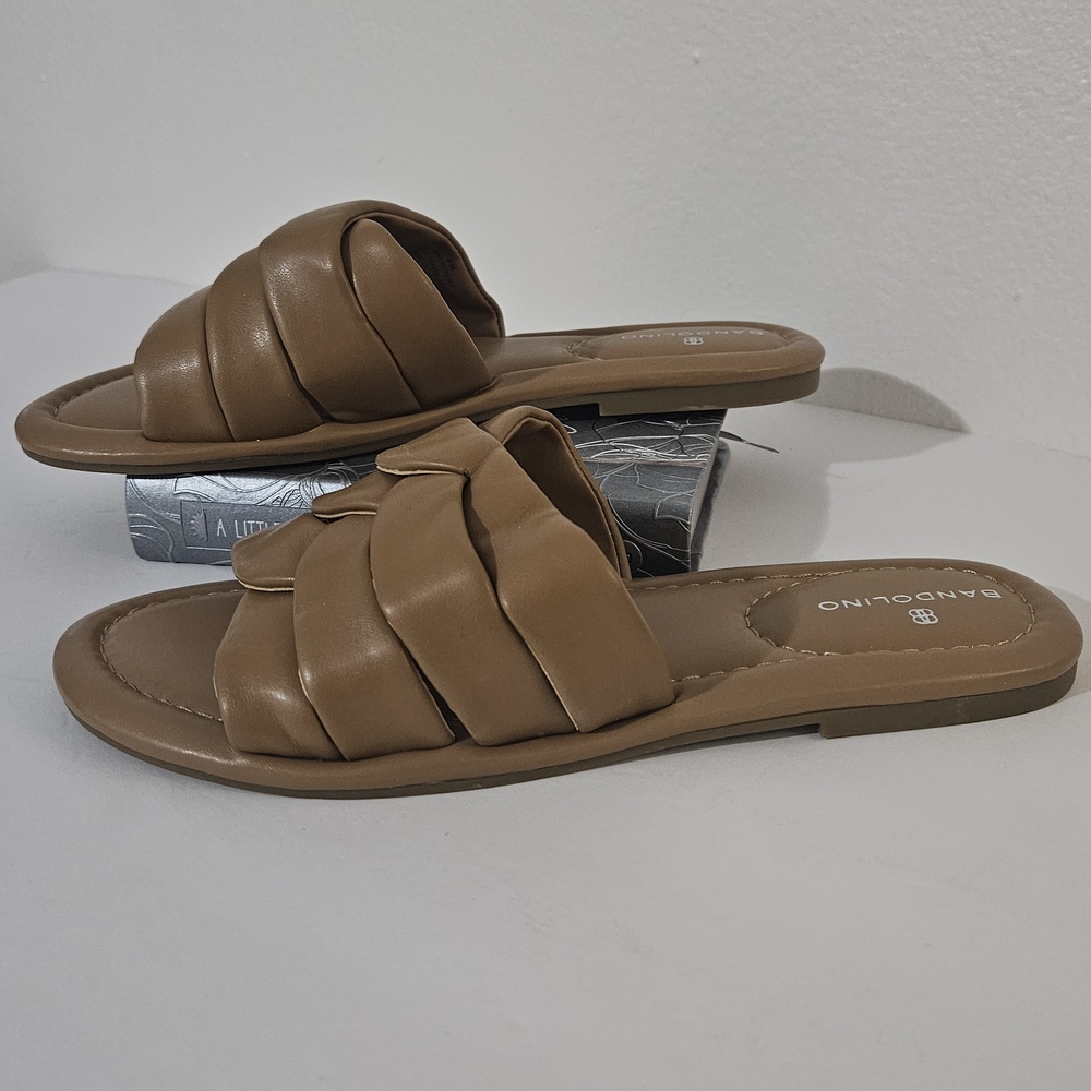Bandolino Women's Tan Slide Sandals Size 8 Slip On Flats